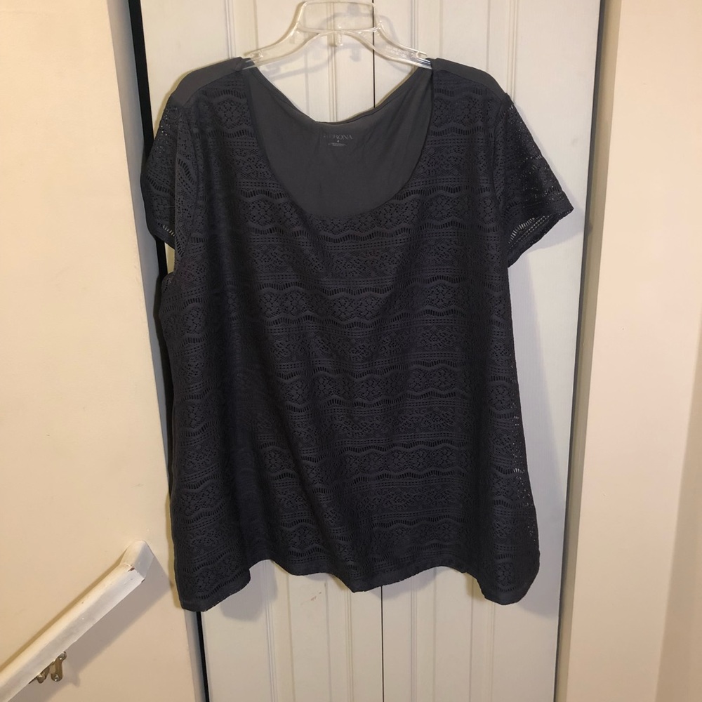 NWT Merona 4X Gray Lace Shirt